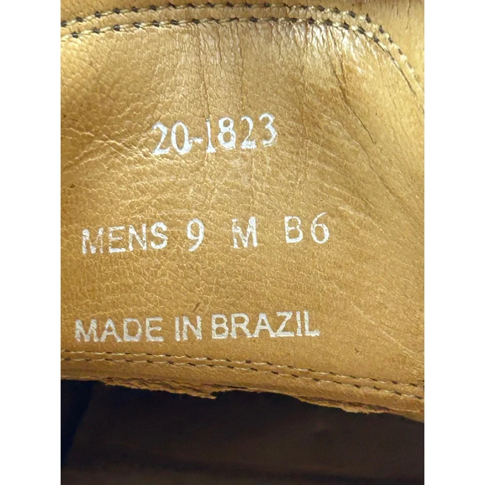 Johnston & Murphy Mens Brown‎ Leather Oxford Dress Shoes Size 9M Made in Brazil